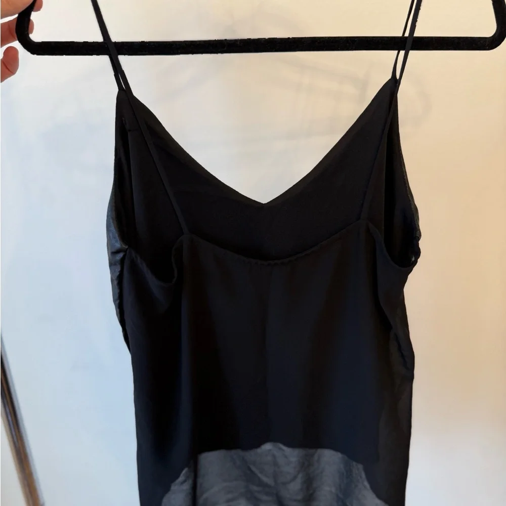 Black Satin Spaghetti Strap Camisole Top - Picture 3 of 6